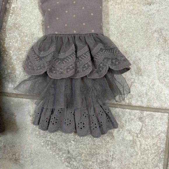 Matilda Jane Girl’s Grey Polka Dot Print Benny Leggings Size 4 - Picture 2 of 7